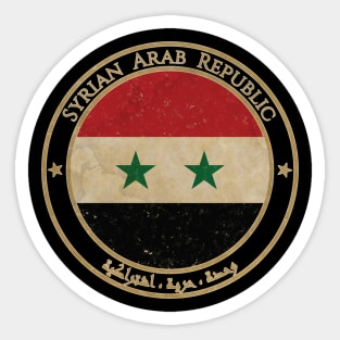 Vintage Syria Syrian Arab Republic Asia Asian Flag Sticker